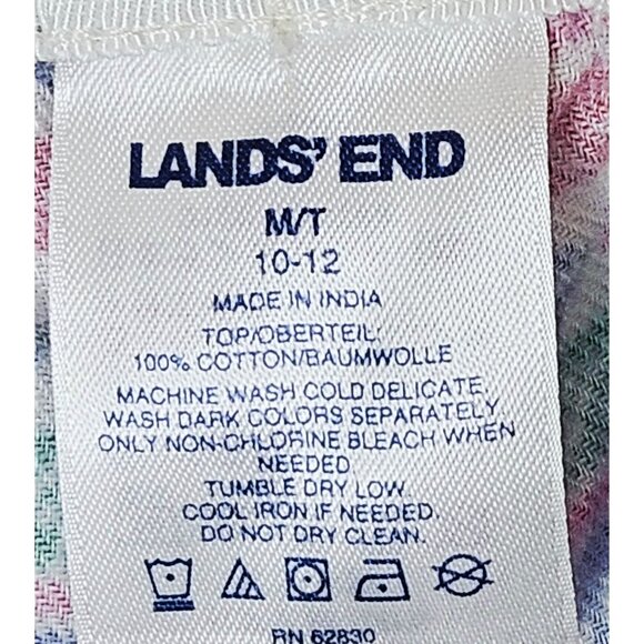 Lands' End Womens Holiday Fair Isle Pajama Set Long Sleeve Top Pants Medium Tall - Picture 12 of 12